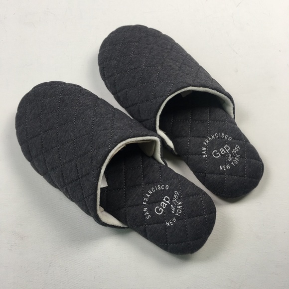 Gap Men’s Dark Grey Quilted Slippers 9 8 A23 - Picture 4 of 5